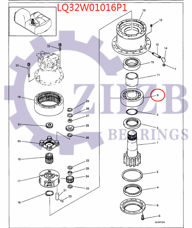 Excavator parts