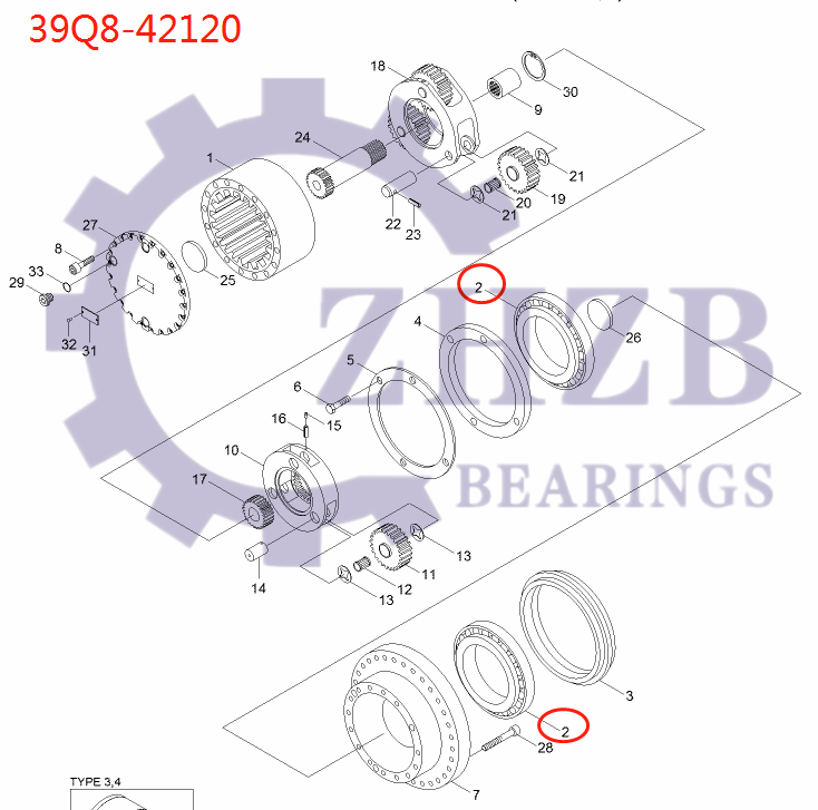 Excavator parts