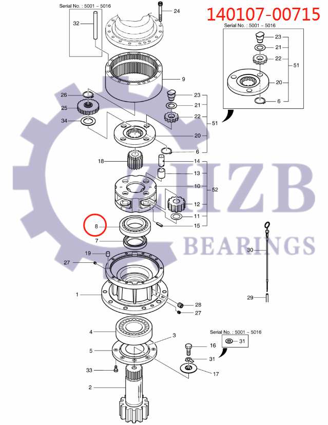 Excavator parts