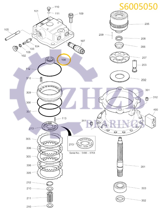 ZHZB Bearing S6005050