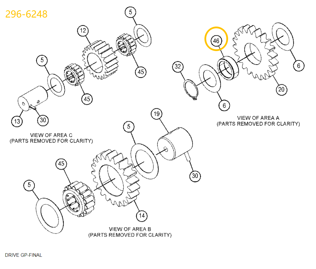 Tapered roller bearing for excavator296-6248