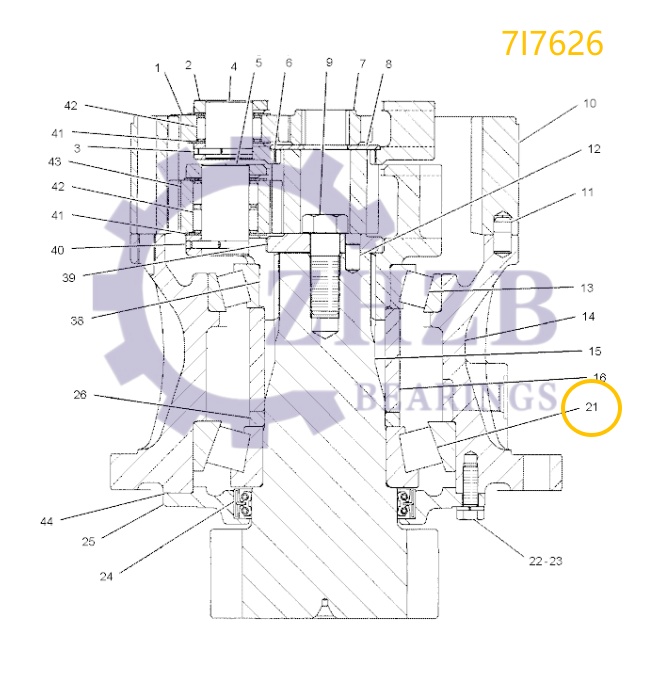 ZHZB Excavator Swing Bearing 7I7626