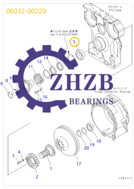 Bulldozer Gearbox Bearing 06032-00220 Bulldozer Gearbox Bearing 06032-00220